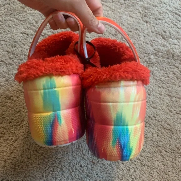 New Cape Robbin Gardener 3 Rainbow Praid Platform Clogs Sleep On Faux Blue Red - Picture 12 of 14